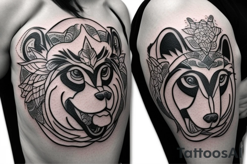 Monkey Riding a Husky tattoo idea