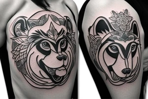 Monkey Riding a Husky tattoo idea