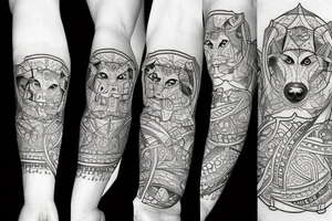 Monkey Riding a Husky tattoo idea