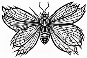 american traditional cicada tattoo idea