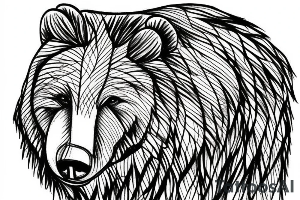 AMerican bear with a tree tattoo idea