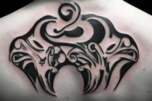 Cover scar on back of neck tattoo idea