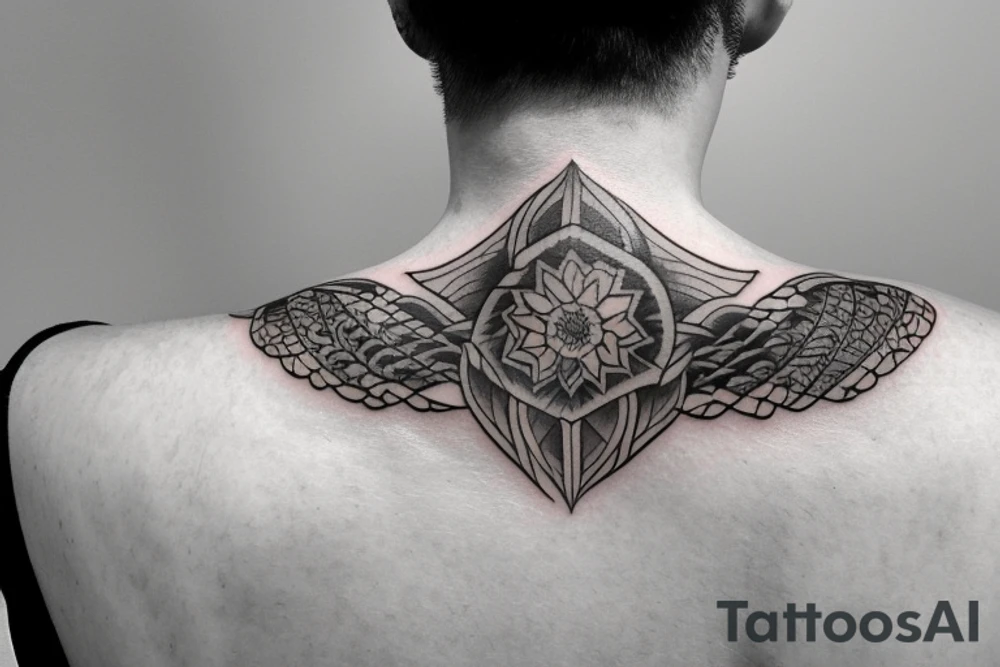Back of neck tattoo idea