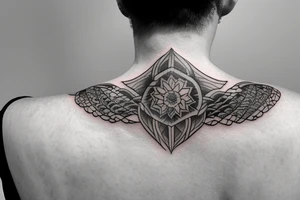 Back of neck tattoo idea