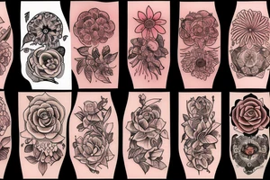 Flower on compass tattoo idea