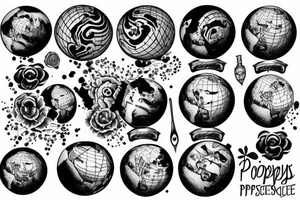 poppyseed earth globe tattoo idea