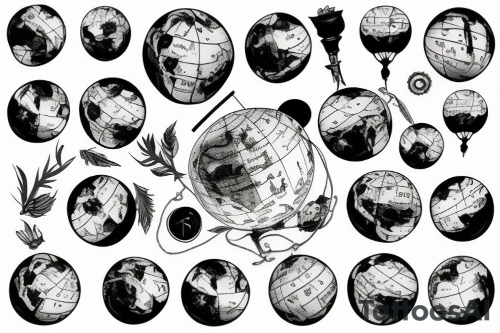 poppyseed earth globe tattoo idea