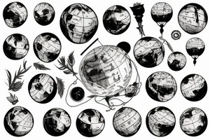poppyseed earth globe tattoo idea