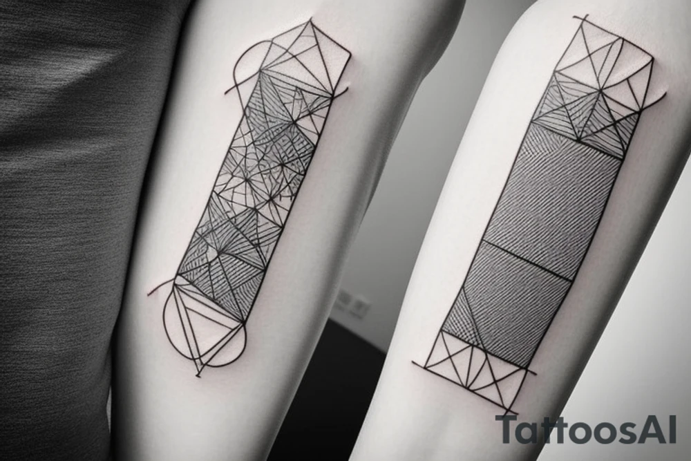 Geometric design with simple, clean lines. Abstract almost like a circuit board. Lots of free space. Very minimalist. tattoo idea