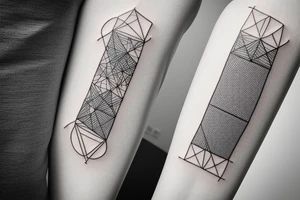 Geometric design with simple, clean lines. Abstract almost like a circuit board. Lots of free space. Very minimalist. tattoo idea