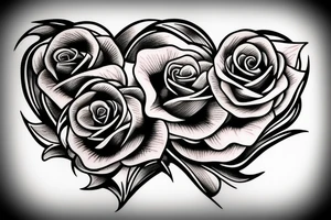 Rose in flames turning into burnt heart tattoo idea