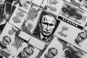 $100 note depicting vladimir putin tattoo idea