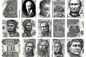 $100 note depicting vladimir putin tattoo idea