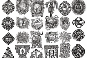 Irish themed Christian and Celtic symbolism tattoo idea