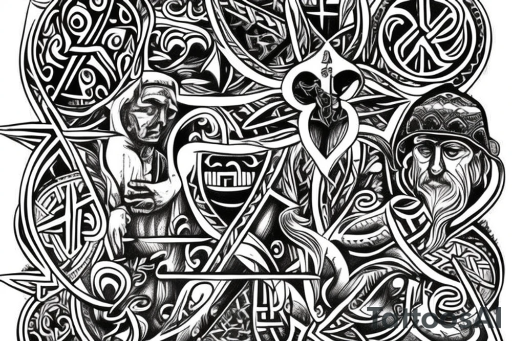 Irish themed Christian tribal tattoo idea