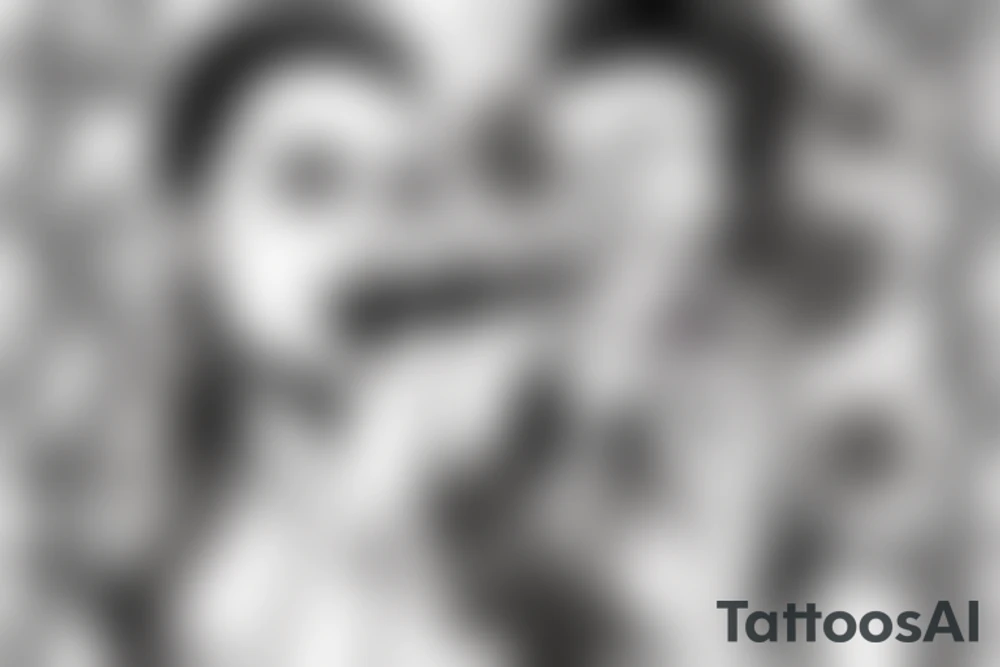 girl smoking weed from a bong tattoo idea