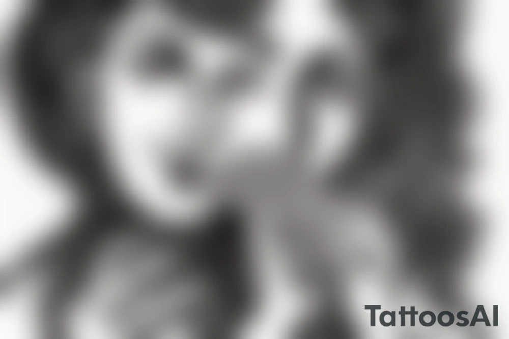 girl smoking weed from a bong tattoo idea