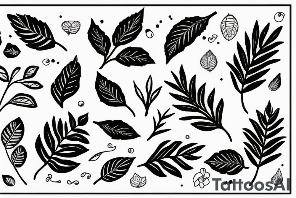 Simple flower with leaves tattoo idea