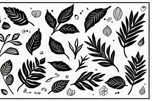 Simple flower with leaves tattoo idea