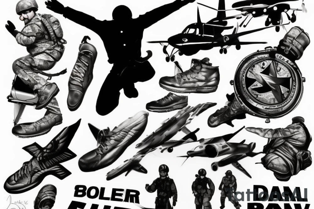 Soldier jumping out of plane tattoo idea