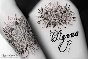 The name of a newborn "Elena" , with her birthdate (8.May 2022) for the arm tattoo idea