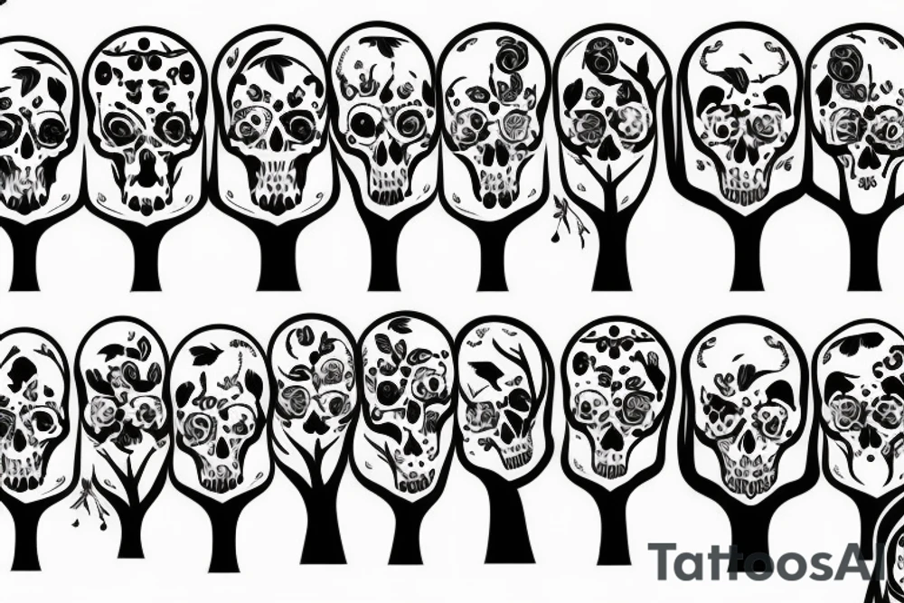 Trees with a skull tattoo idea