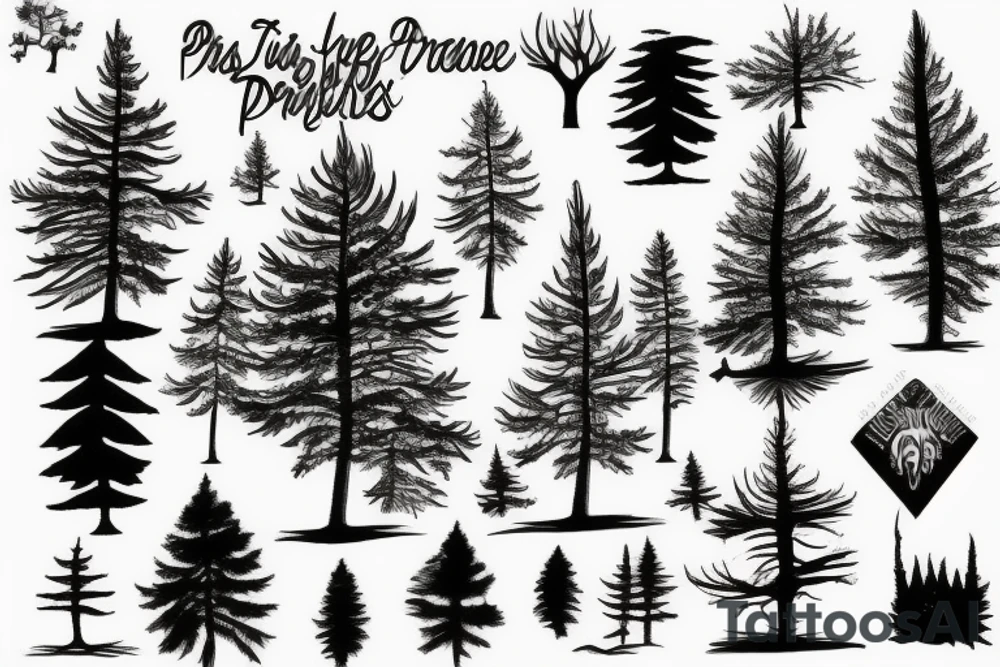 Pine tree tattoo idea
