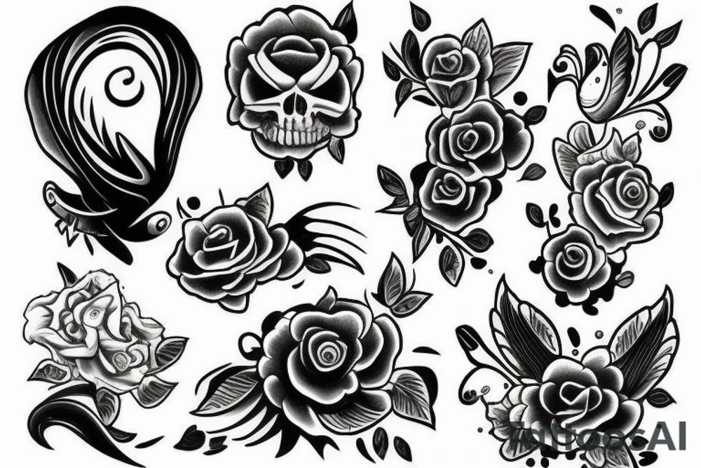 painting coming out of the frame tattoo idea