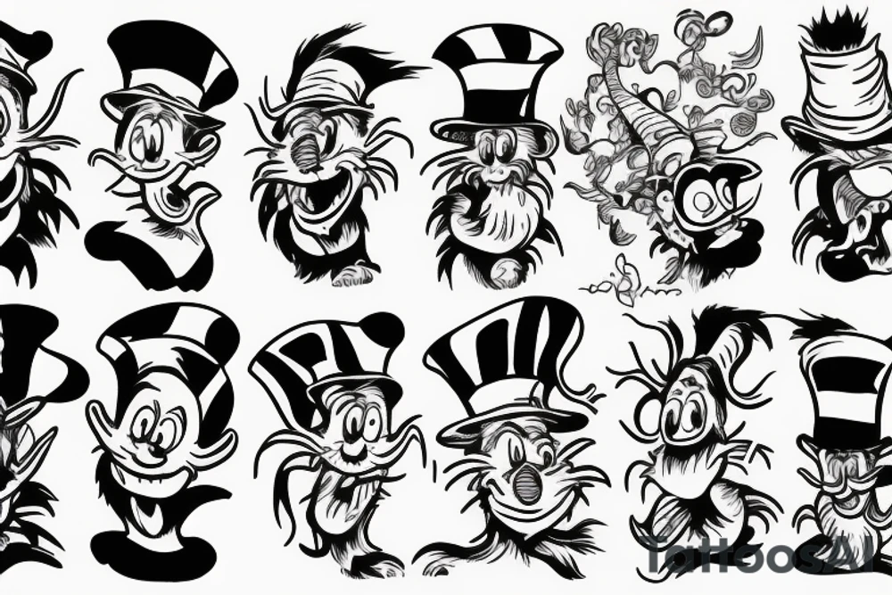 Dr Seuss style, sleeve tattoo idea
