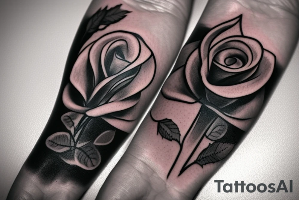 boxing glove with a rose growing out of the hand opening tattoo idea