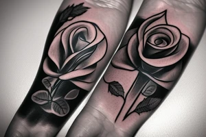 boxing glove with a rose growing out of the hand opening tattoo idea