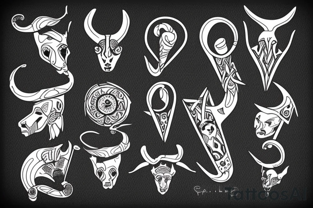 Nordic design of ram horns tattoo idea