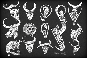 Nordic design of ram horns tattoo idea