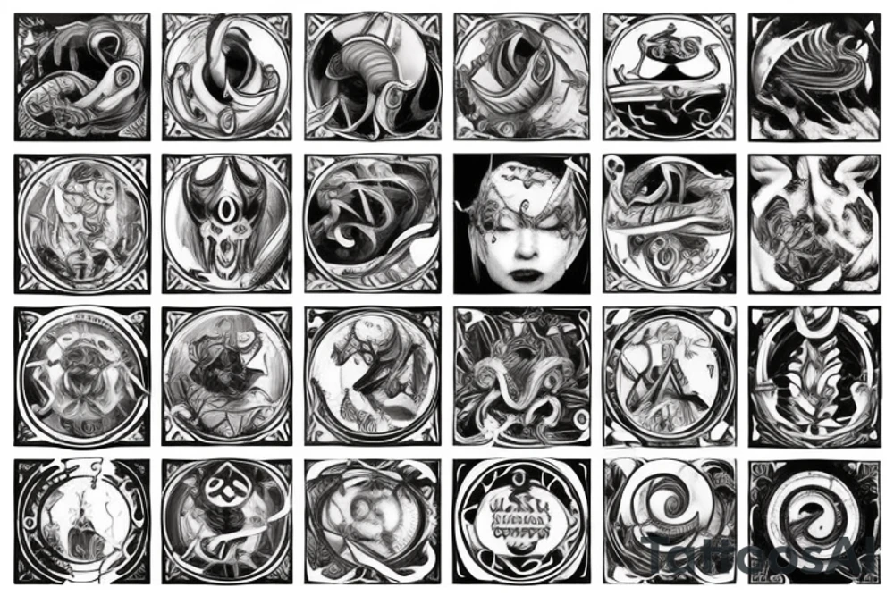 Nordic design of ram horns tattoo idea