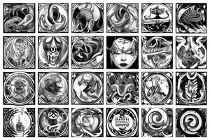 Nordic design of ram horns tattoo idea