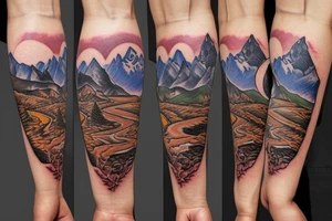 Alberta mountains with hyrule sword tattoo idea