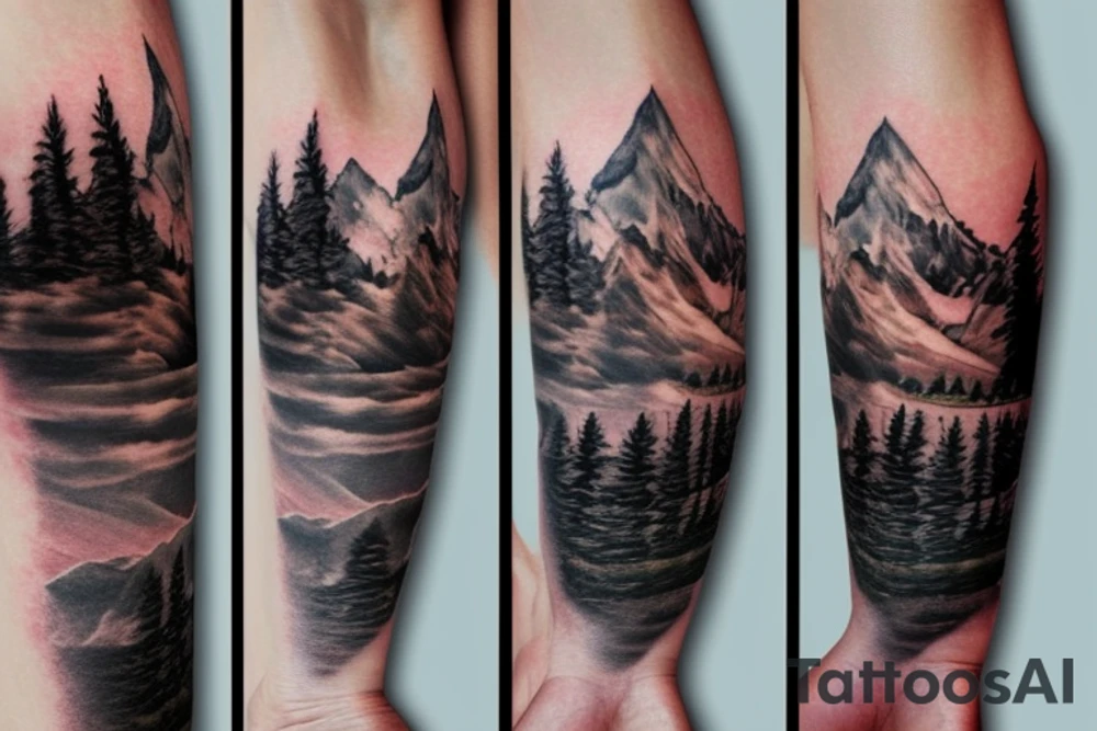 Alberta mountains with hyrule sword tattoo idea