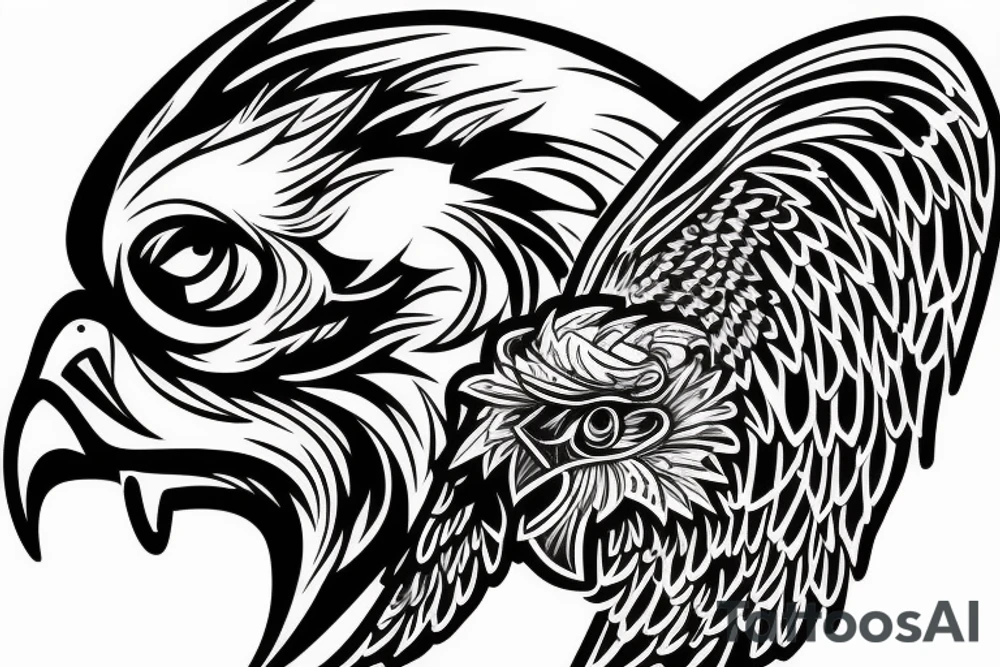 an eagle sitting on a skull tattoo idea