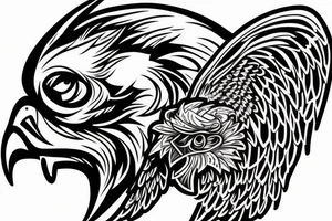 an eagle sitting on a skull tattoo idea