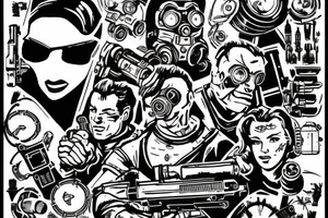 Fallout 3 brotherhood of steel shooting galting laser scene tattoo idea