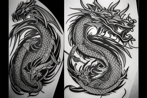 Dragon and samurai sword tattoo idea