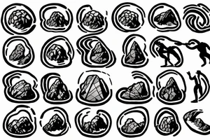A classic image of Sisyphus would be a tattoo of him pushing the boulder up the hill. tattoo idea