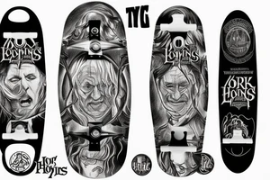 Lord of the rings gate, back to the future skateboard, Harry Potter wand and signs tattoo idea