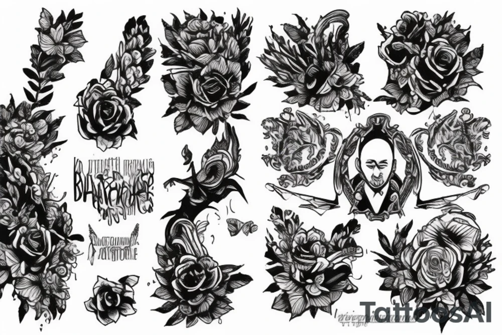 самурай и биомеханика tattoo idea