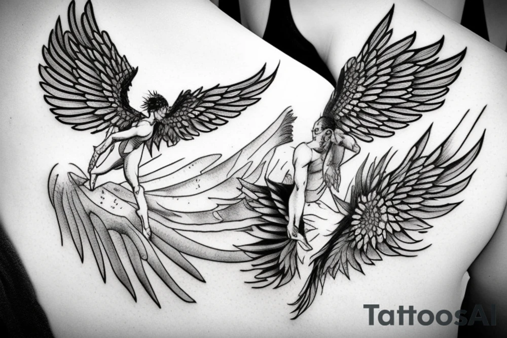 Icarus flying and reaching for the sun tattoo idea