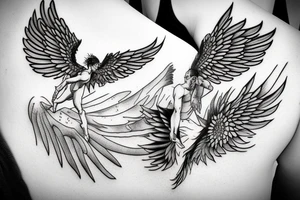 Icarus flying and reaching for the sun tattoo idea