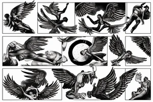 Icarus flying and reaching for the sun tattoo idea