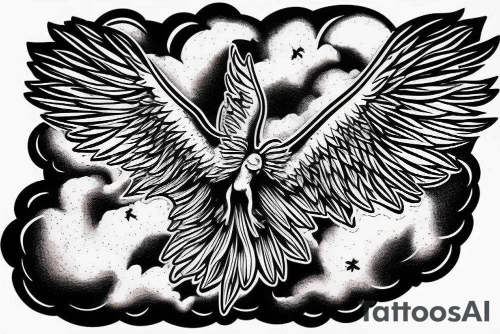 Icarus flying towards the sun. Diamond shape frame tattoo idea Icarus flying towards the sun. Diamond shape frame tattoo idea