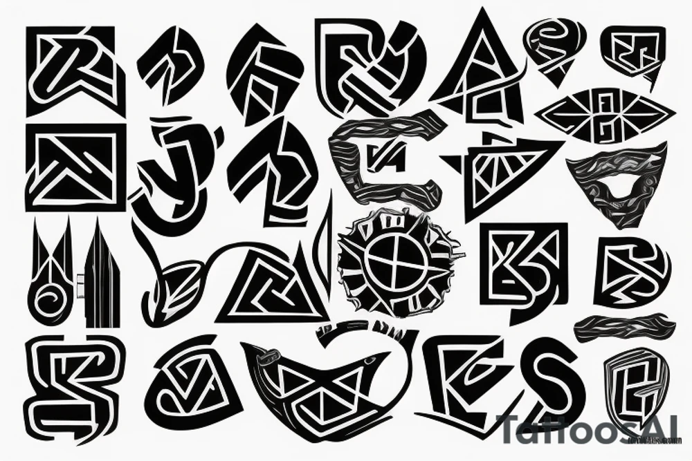 Three letters V tattoo idea