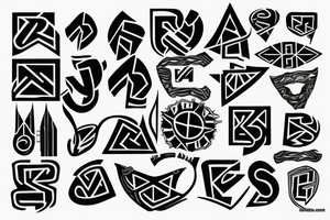 Three letters V tattoo idea